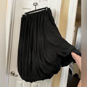 Black, Bubble Hem Maxi Slim Women’s Skirt.